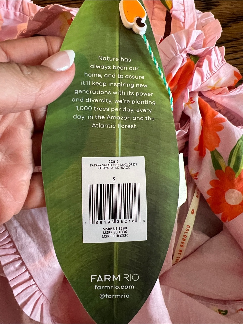 Farm Rio Pink Floral Sundress with Orange Flower Print - Picture 3 of 4